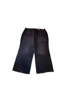 Good American Petite Relaxed Black Jeans-Size 22-Mid-Rise Wide Leg-30" Inseam